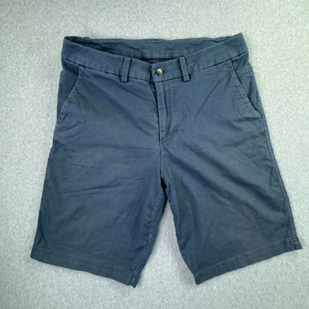 Lululemon Shorts Mens 34 Blue Chino‎ Flat Front Stretch 10 Inseam Golf Casual